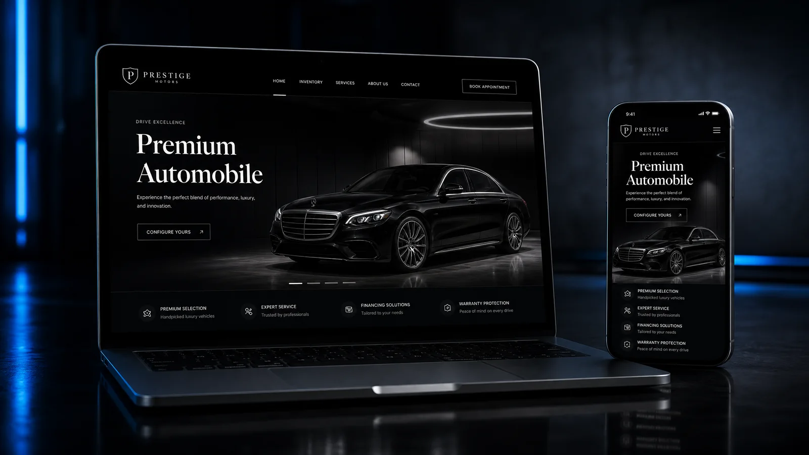 Website-Gestaltungsbeispiel Autohaus