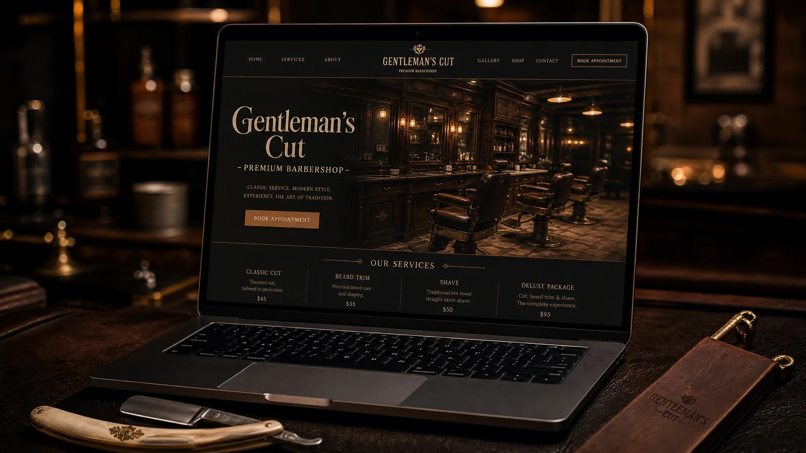 Website-Gestaltungsbeispiel Barbershop